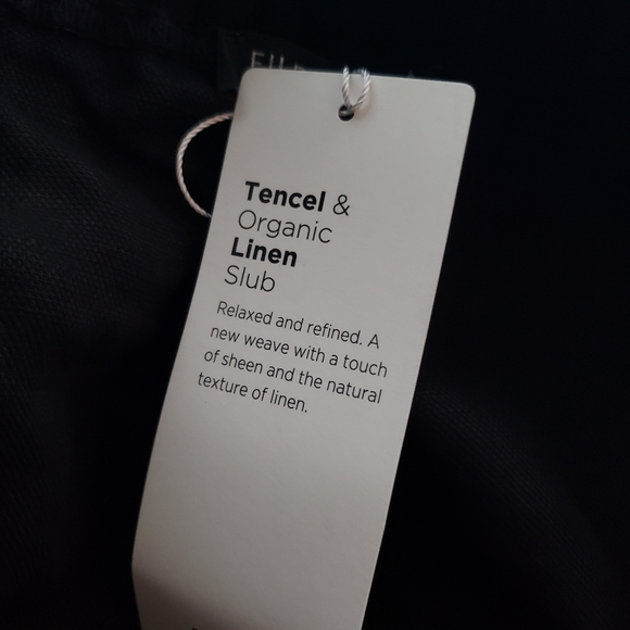 NWT Eileen Fisher Black Tencel Organic Linen Slub Crop Pant See Description - Picture 7 of 11